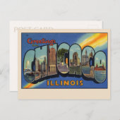 Groeten uit Chicago, Illinois Landmarks Briefkaart (Voorkant / Achterkant)