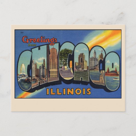 Groeten uit Chicago, Illinois Landmarks Briefkaart (Voorkant)