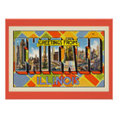 Groeten uit Chicago, Illinois Perfect Poster (Voorkant)
