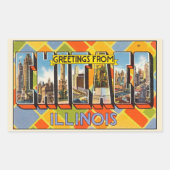 Groeten uit Chicago, Illinois, Rechthoekige Sticker (Voorkant)