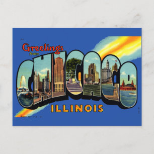 groeten uit Chicago, Illinois Travel Briefkaart