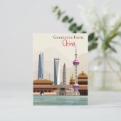 Groeten uit China Briefkaart (Staand voorkant)