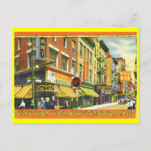 Groeten uit Chinatown, Vintage van New York Briefkaart