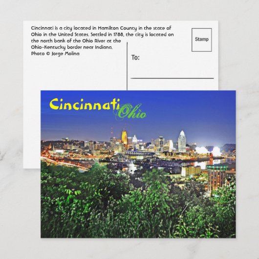 Groeten uit Cincinnati, Ohio! Briefkaart (Voorkant / Achterkant)