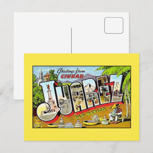 groeten uit Ciudad Juarez Old Mexico Briefkaart (Voorkant / Achterkant)