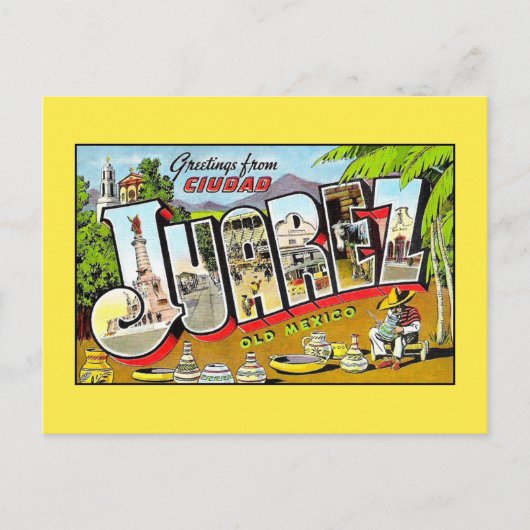  groeten uit Ciudad Juarez Old Mexico Briefkaart (Voorkant)