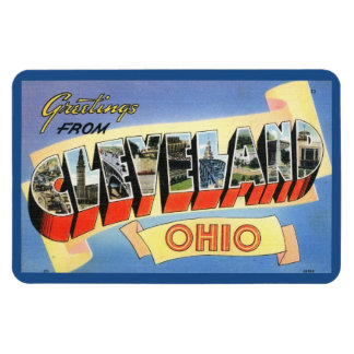 Groeten uit Cleveland,  Briefkaart Ohio Magneet