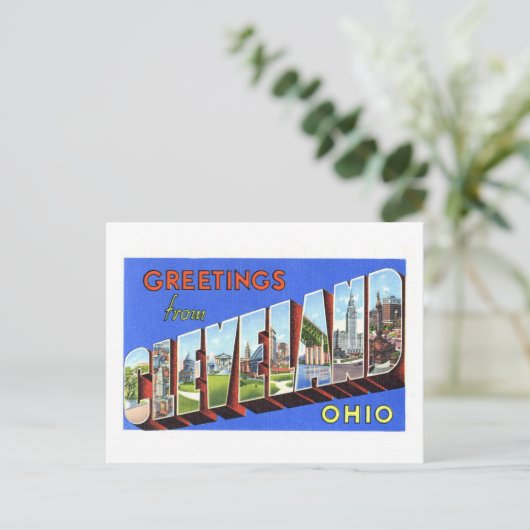  groeten uit Cleveland, Ohio Briefkaart (Staand voorkant)