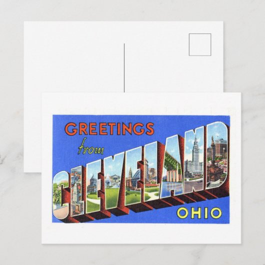  groeten uit Cleveland, Ohio Briefkaart (Voorkant / Achterkant)