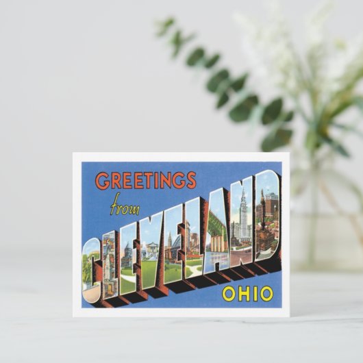 Groeten uit Cleveland Ohio US City Briefkaart (Staand voorkant)