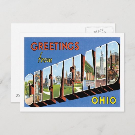 Groeten uit Cleveland Ohio US City Briefkaart (Voorkant / Achterkant)
