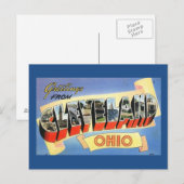 Groeten uit Cleveland, Ohio Vintage Briefkaart (Voorkant / Achterkant)