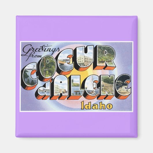 Groeten uit Coeur d'Alene, Idaho! Magneet (Voorkant)