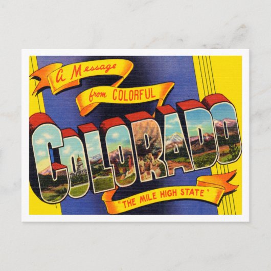 Groeten uit Colorado, de Mile Hoge Staat Briefkaart (Voorkant)