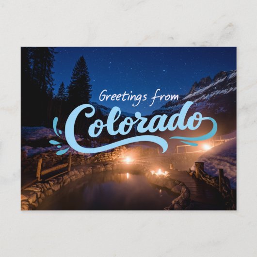 Groeten uit Colorado - Night Hot Springs Briefkaart (Voorkant)