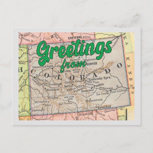 Groeten uit Colorado op de kaart (Voorkant)