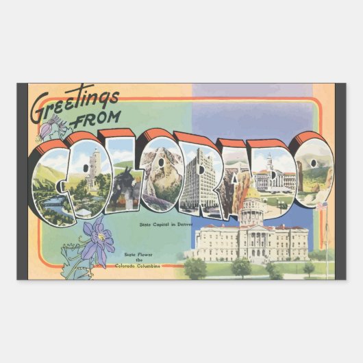 Groeten uit Colorado, Rechthoekige Sticker (Voorkant)