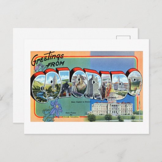  groeten uit Colorado-reisposter Briefkaart (Voorkant / Achterkant)