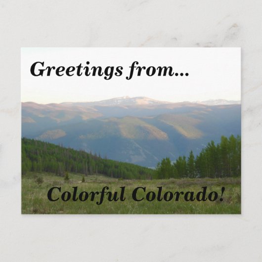 Groeten uit Colorful Colorado! Bergbereik Briefkaart (Voorkant)