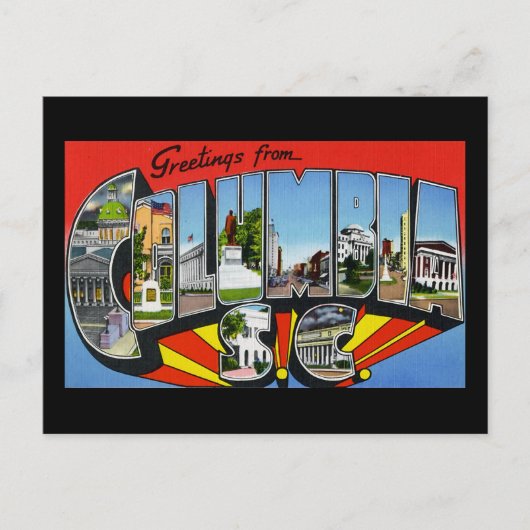 Groeten uit Columbia South Carolina Briefkaart (Voorkant)