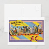  groeten uit Columbia, South Carolina Briefkaart (Voorkant / Achterkant)