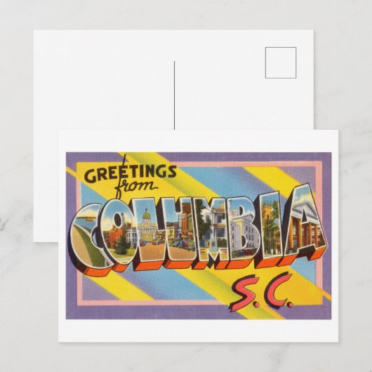  groeten uit Columbia, South Carolina Briefkaart (Voorkant / Achterkant)