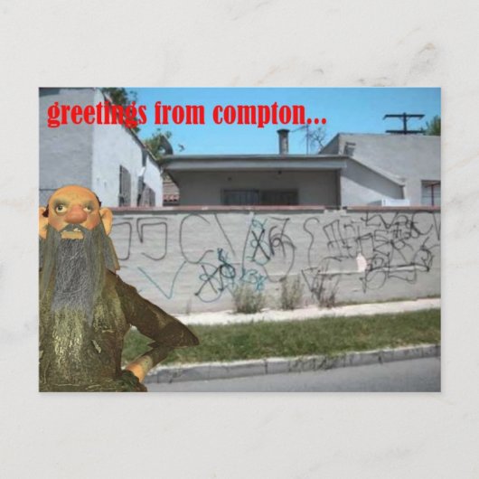 groeten uit compton briefkaart (Voorkant)