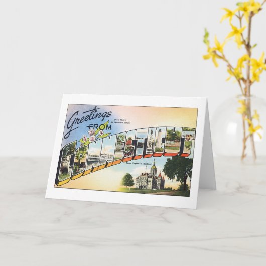 Groeten uit Connecticut Kaart (Gele Bloem)