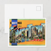 Groeten uit Connecticut Vintage Travel Briefkaart (Voorkant / Achterkant)