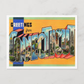 Groeten uit Connecticut Vintage Travel Briefkaart (Voorkant)