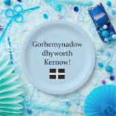 Groeten uit Cornwall in Cornish Language Papieren Bordje (Feest)