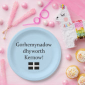 Groeten uit Cornwall in Cornish Language Papieren Bordje (Feest)