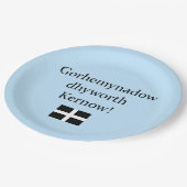 Groeten uit Cornwall in Cornish Language Papieren Bordje (Gekanteld)