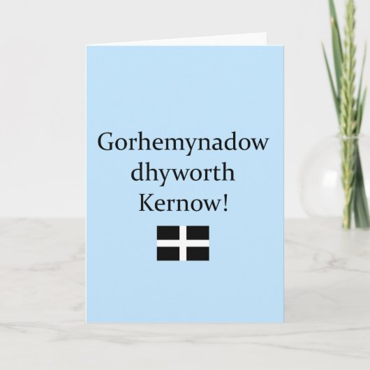 Groeten uit Cornwall in het Cornisch Kaart (Voorkant)