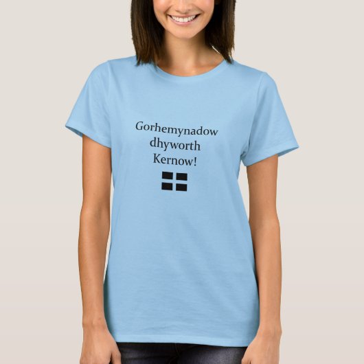 Groeten uit Cornwall in het Cornisch T-shirt (Voorkant)