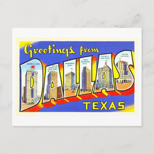 groeten uit Dallas, Texas, Briefkaart (Voorkant)