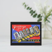 Groeten uit Dallas Texas Briefkaart (Staand voorkant)