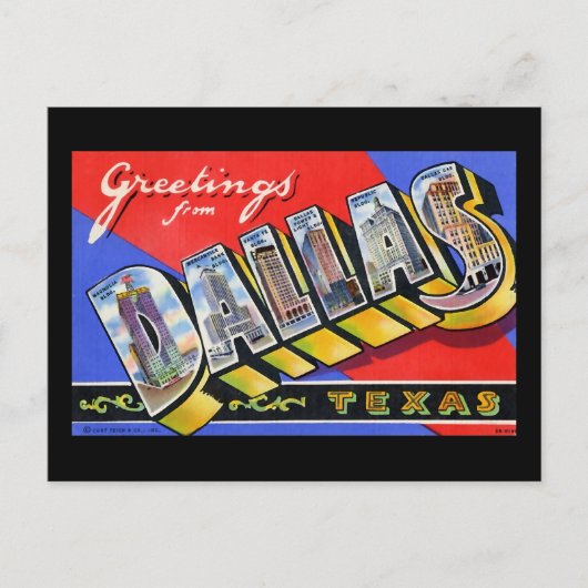 Groeten uit Dallas Texas Briefkaart (Voorkant)