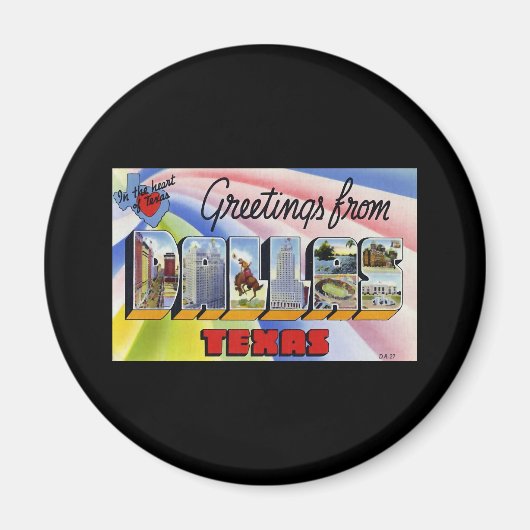 Groeten uit Dallas Texas Magneet (Voorkant)