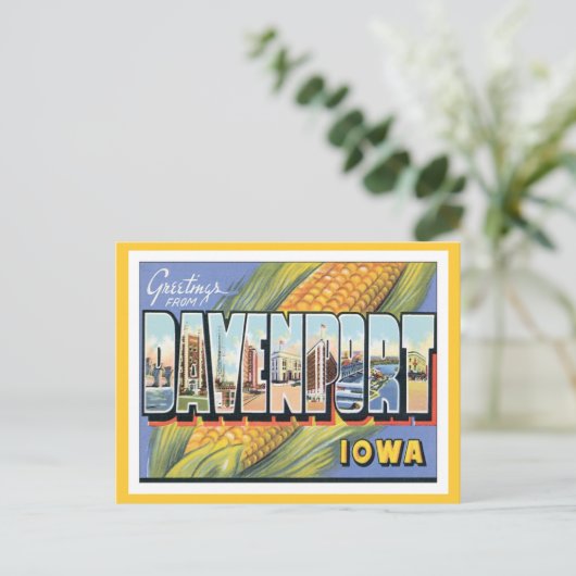 Groeten uit Davenport Iowa Briefkaart (Staand voorkant)