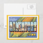 Groeten uit Davenport Iowa Briefkaart (Voorkant / Achterkant)