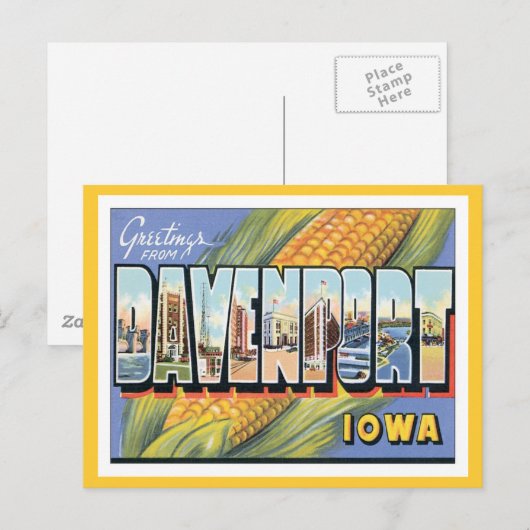 Groeten uit Davenport Iowa Briefkaart (Voorkant / Achterkant)