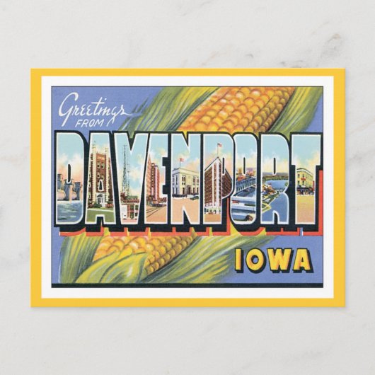 Groeten uit Davenport Iowa Briefkaart (Voorkant)