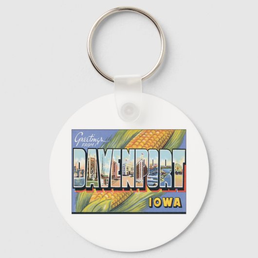 Groeten uit Davenport Iowa Sleutelhanger (Voorkant)