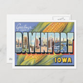 Groeten uit Davenport Iowa USA Briefkaart (Voorkant / Achterkant)