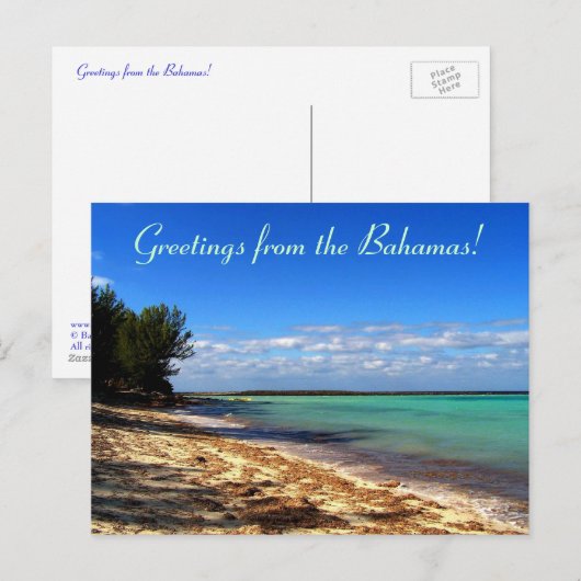 Groeten uit de Bahama's! Briefkaart (Voorkant / Achterkant)