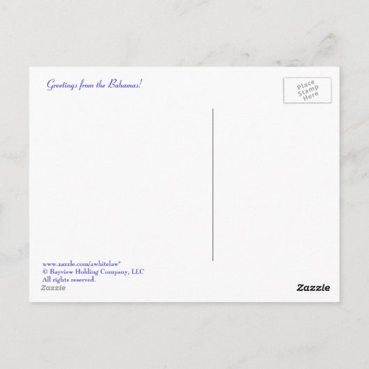 Groeten uit de Bahama's! Briefkaart (Achterkant)