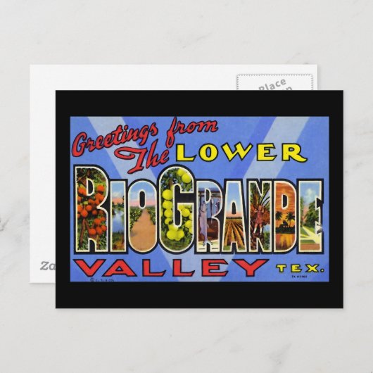 Groeten uit de benedenloop van de Rio Grande Valle Briefkaart (Voorkant / Achterkant)