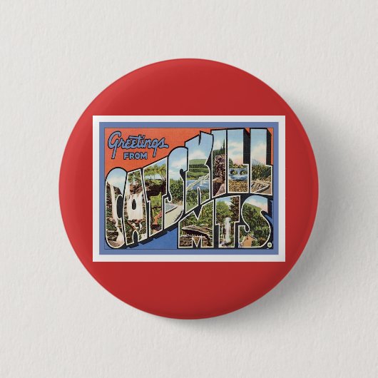 Groeten uit de bergen van Catskills Ronde Button 5,7 Cm (Voorkant)