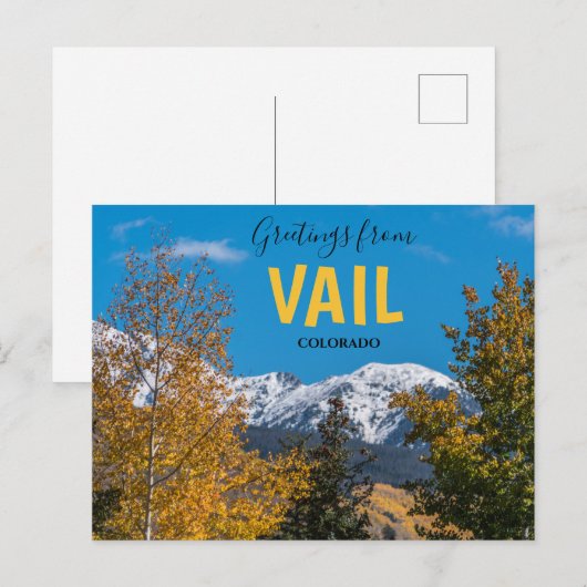 Groeten uit de bergen van het Briefkaart Vail Colo (Voorkant / Achterkant)
